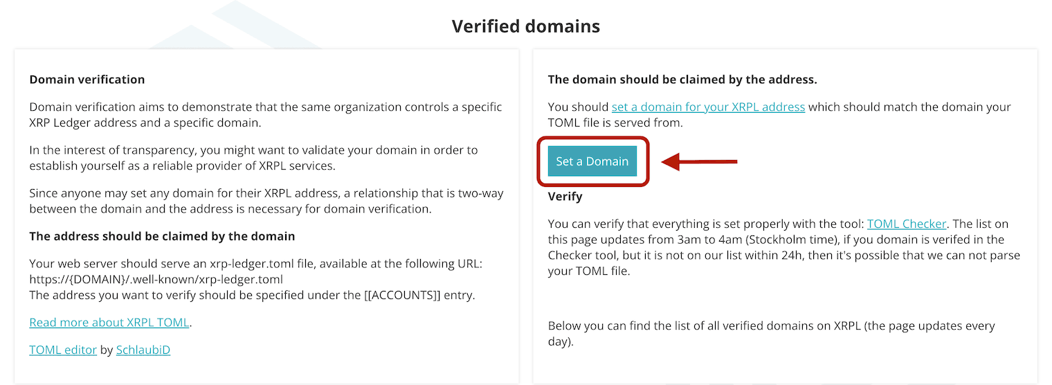 Set a verified domain